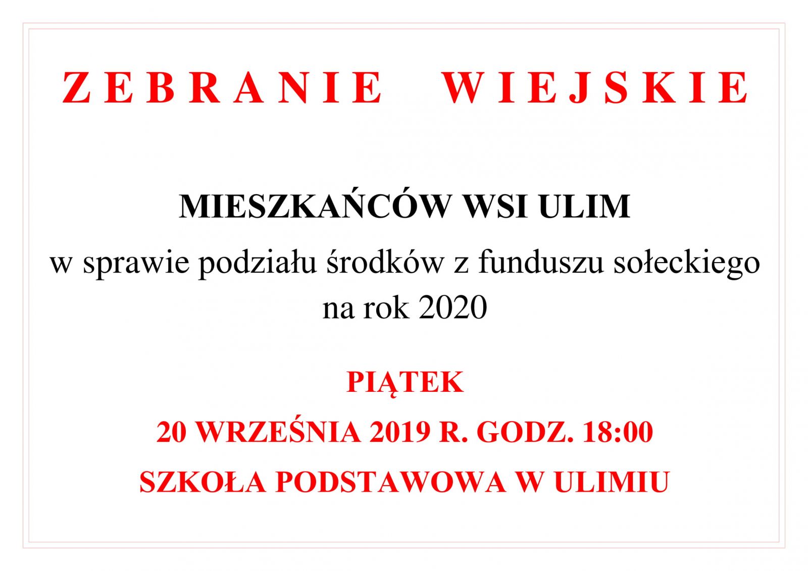 ZEBRANIE WIEJSKIE ULIM