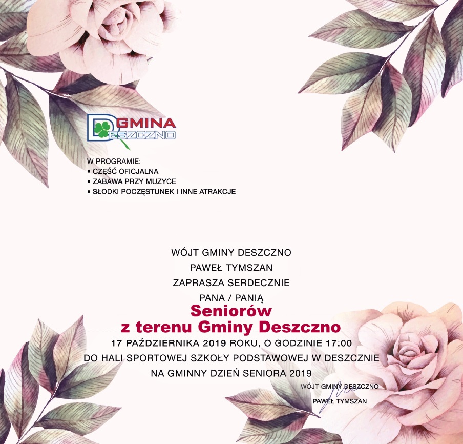 zaproszenie na Gminny Dzień Seniora