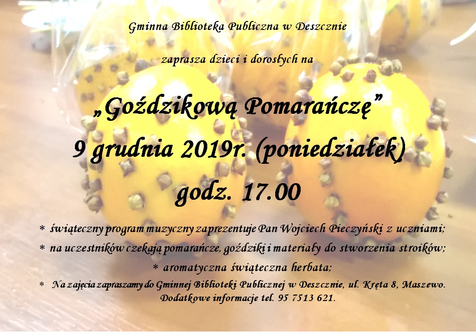 goździkowa pomarańcza w bibliotece