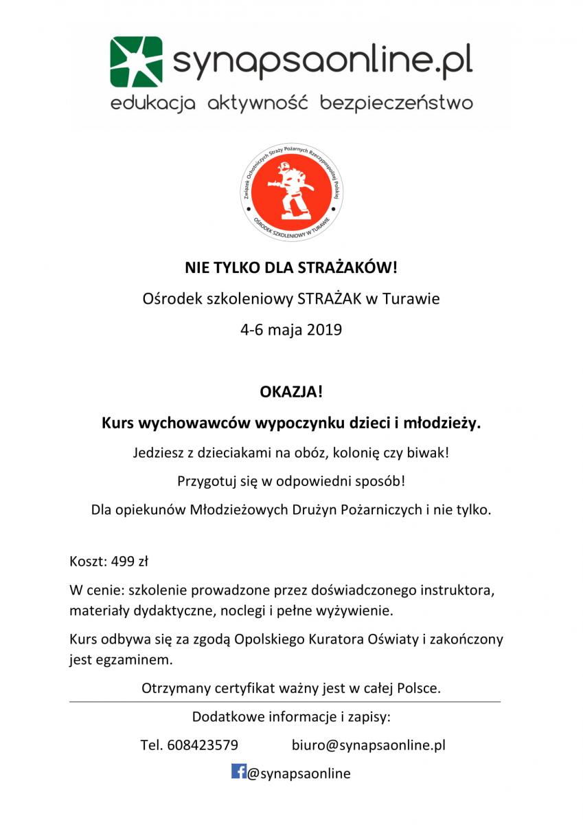 KURS WYCHOWAWCÓW WYPOCZYNKU DZIECI I MŁODZIEŻY