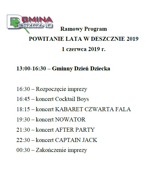 program powitania Lata