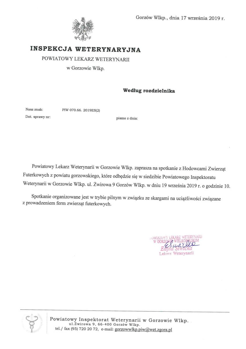 Zaproszenie dla Hodowców