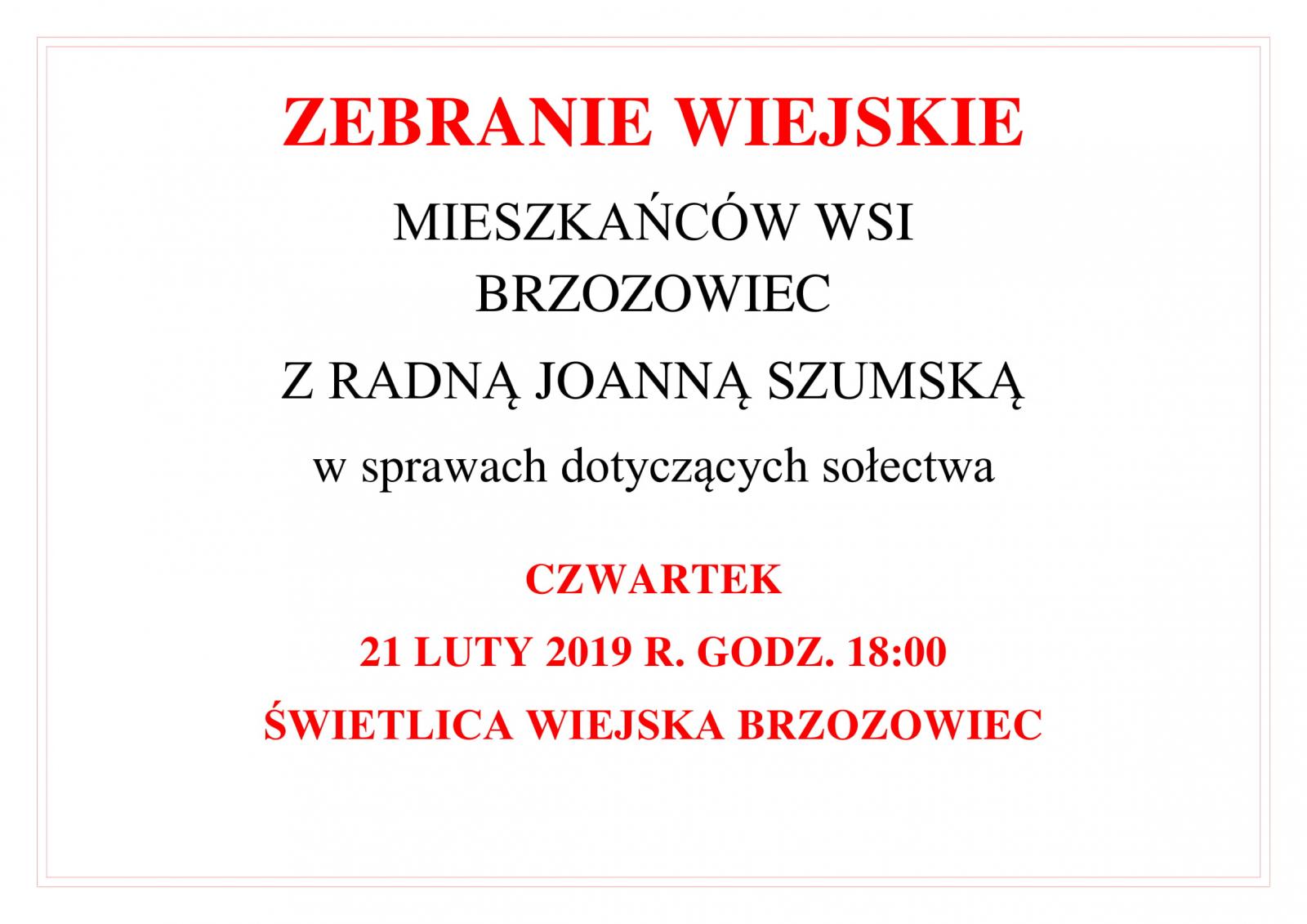 zebranie sołeckie 2019