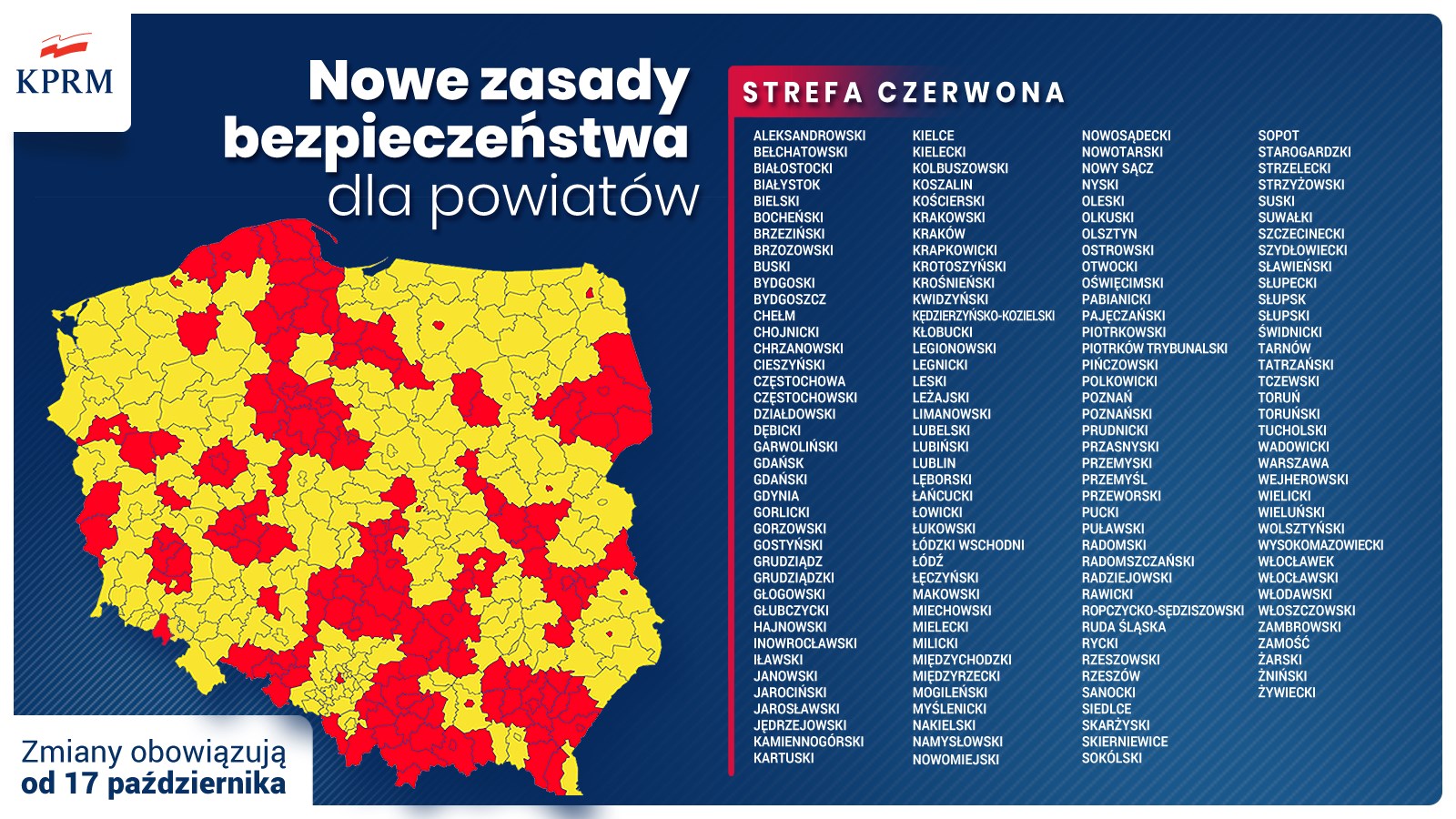 czerwona strefa od 17 października 