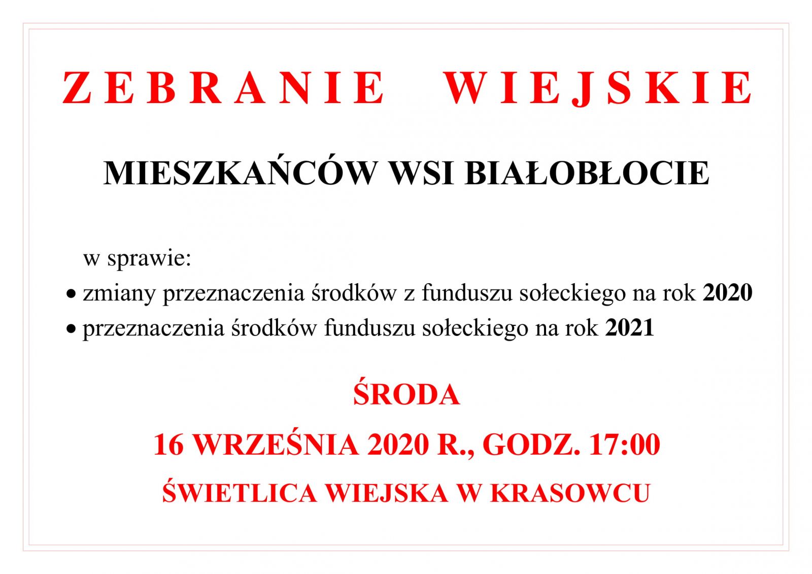 ZEBRANIE BIAŁOBŁOCIE