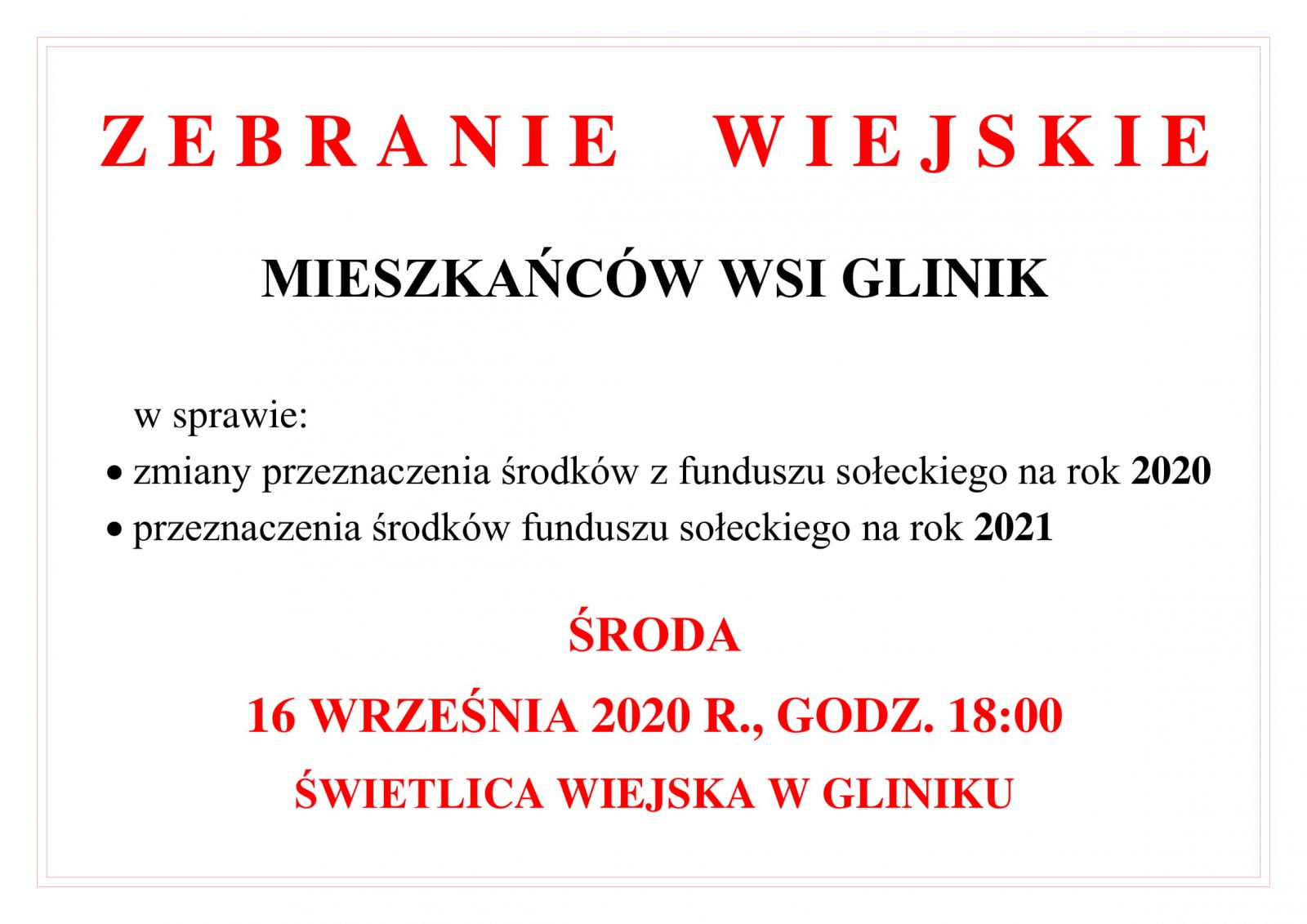 ZEBRANIE GLINIK