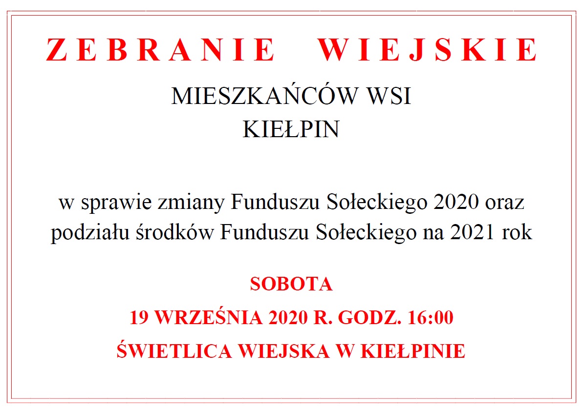 zebranie wiejskie Kiełpin 