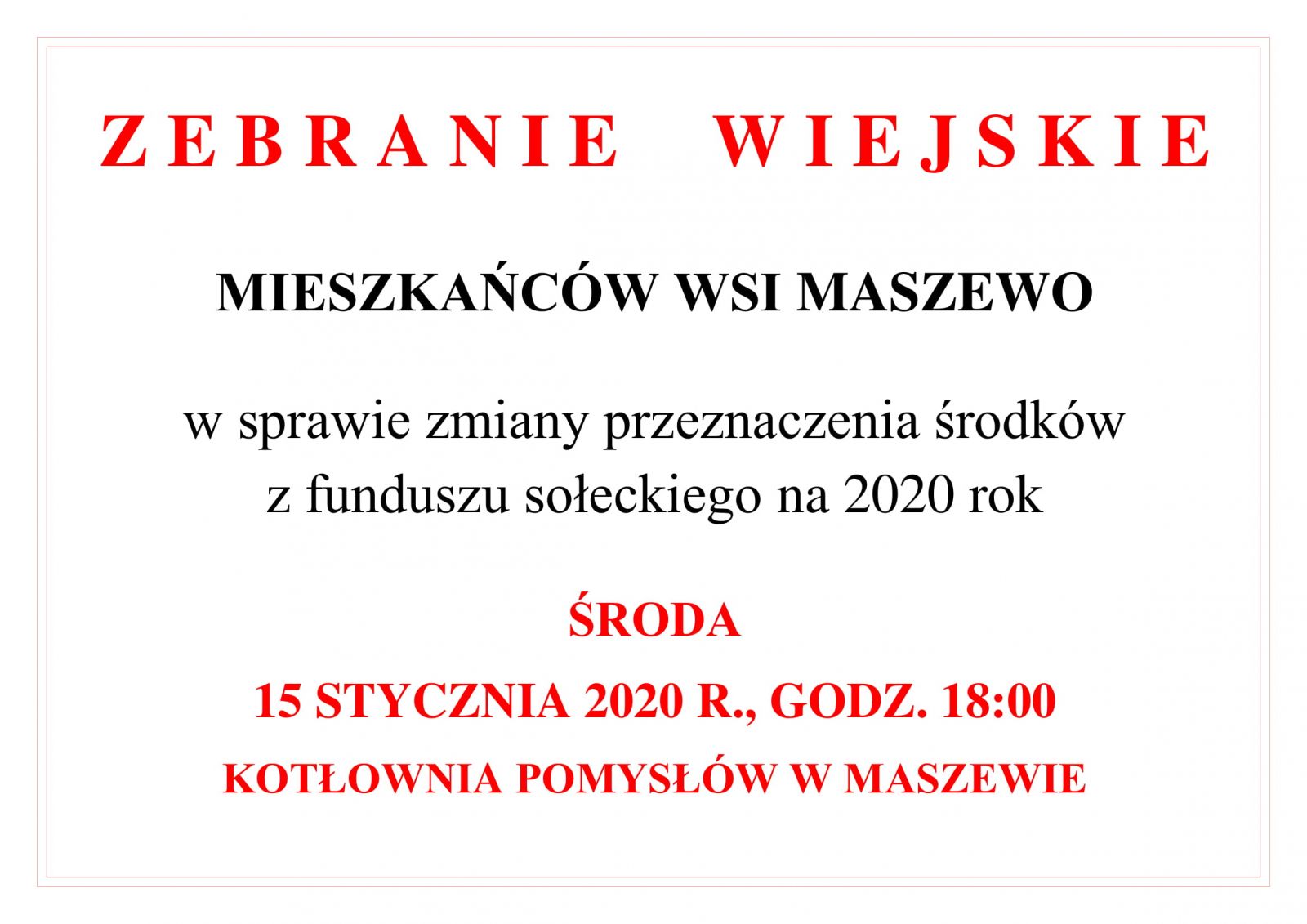 Zebranie wiejskie Maszewo