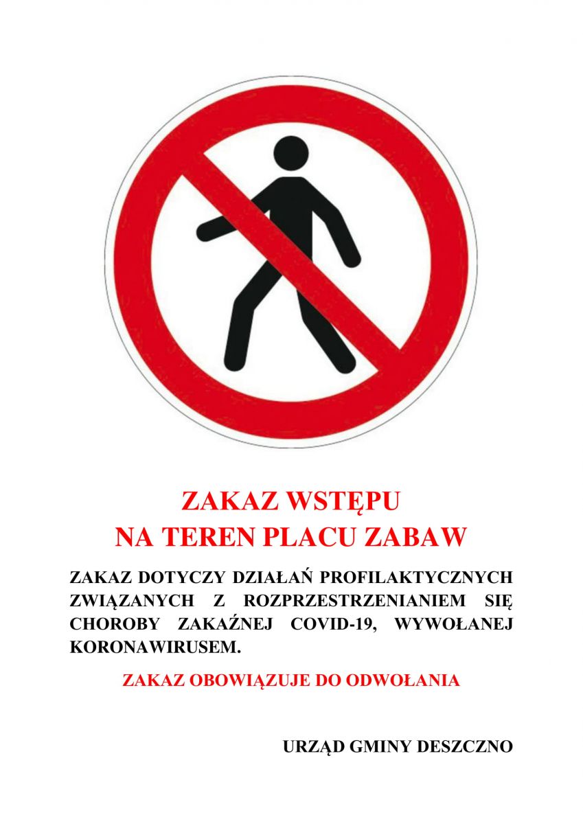 zakaz wstepu na place zabaw