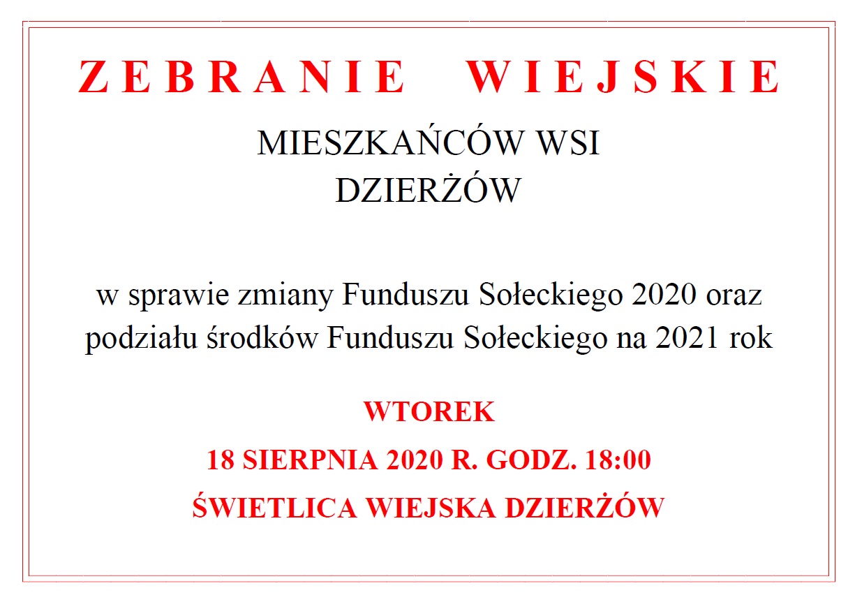 zebranie wiejskie Dzierżów