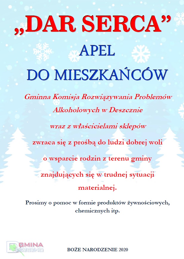 apel do Mieszkańców - Dar Serca 2020