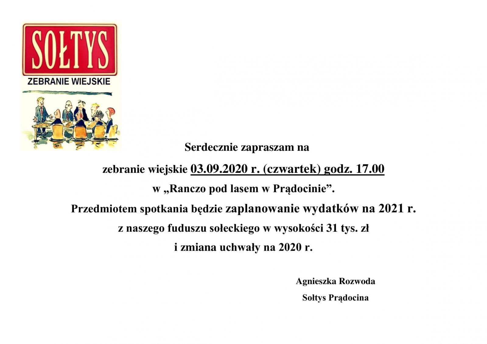 ZEBRANIE WIEJSKIE PRĄDOCIN