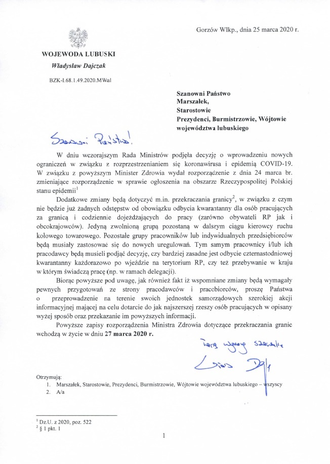 Nowe zasady przekraczania granic RP 