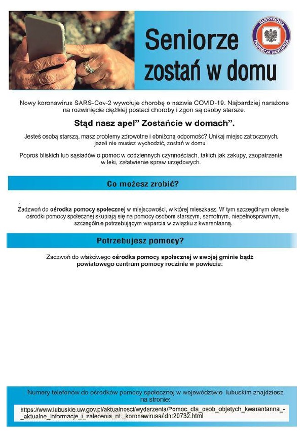 seniorze zostań w domu 