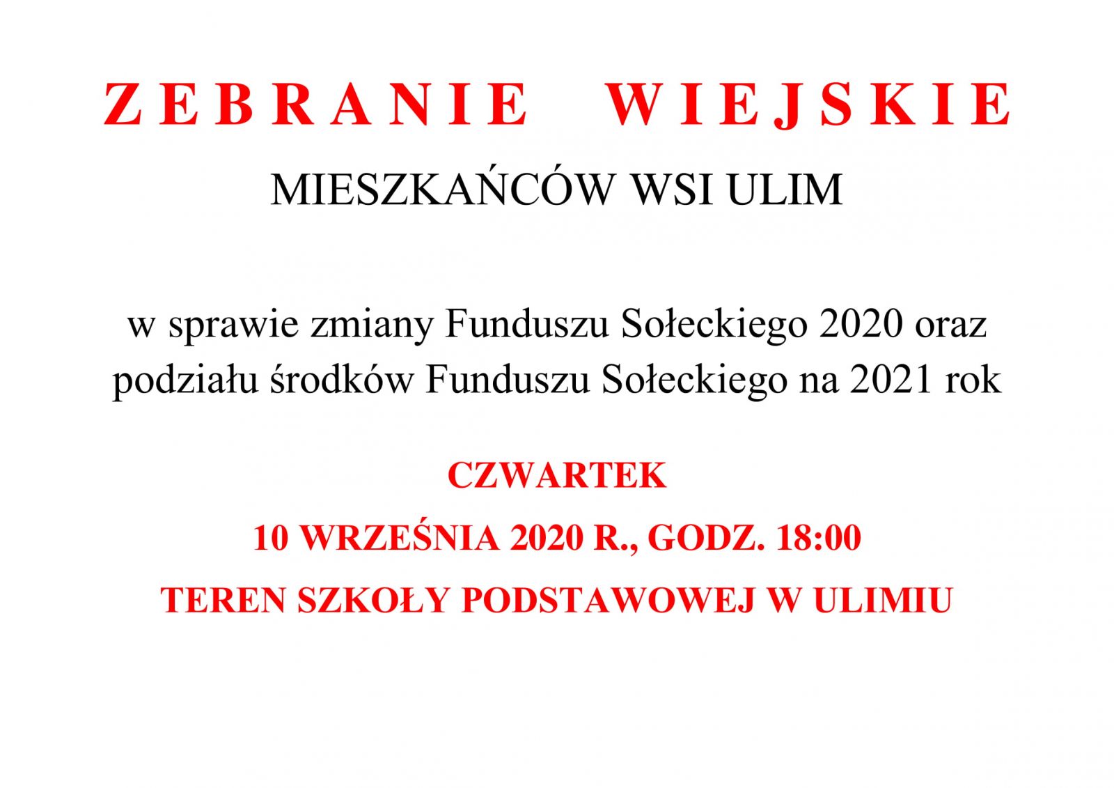 ZEBRANIE WIEJSKIE ULIM