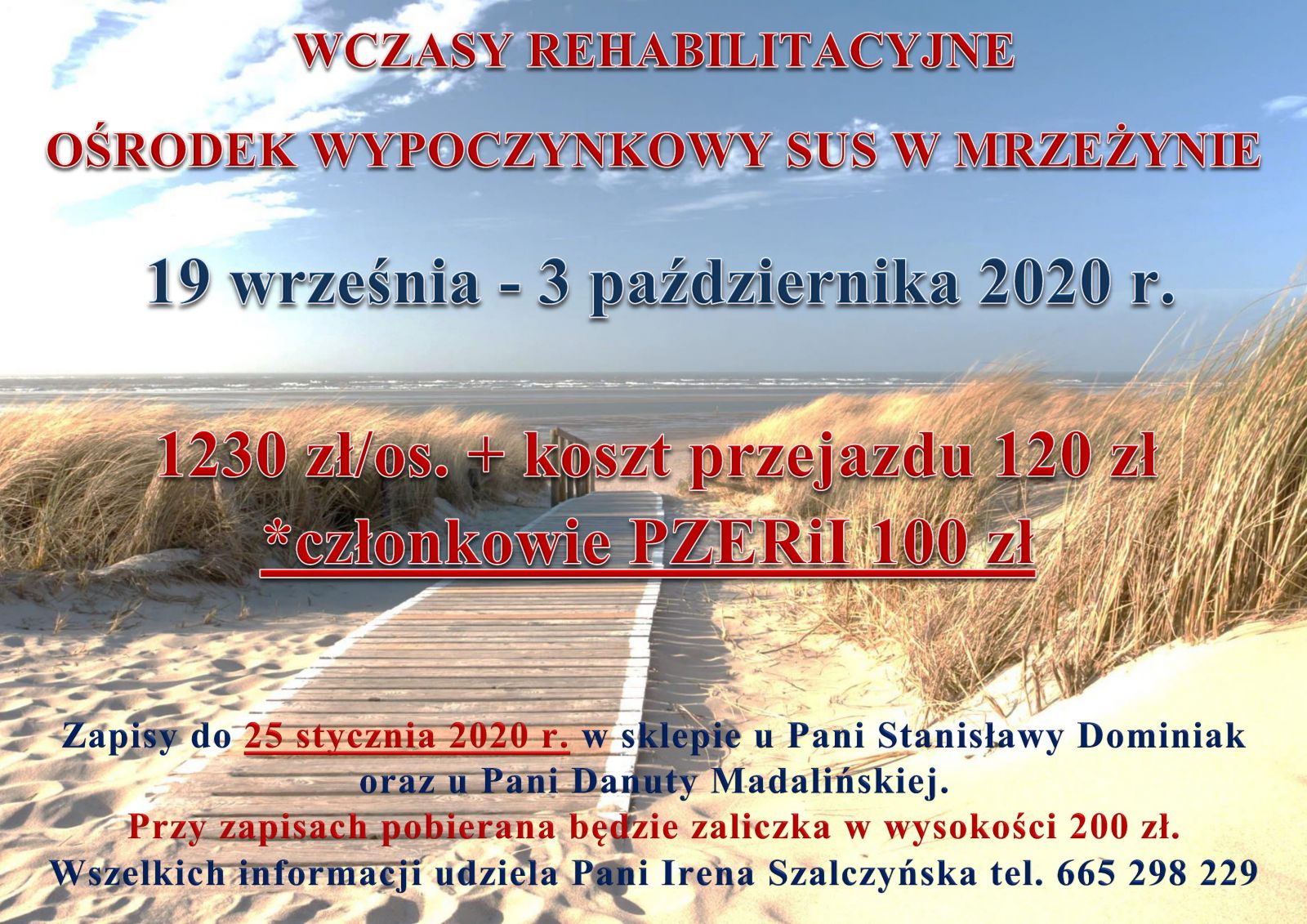 wczasy rehabilitacyjne Mrzezyno 2020