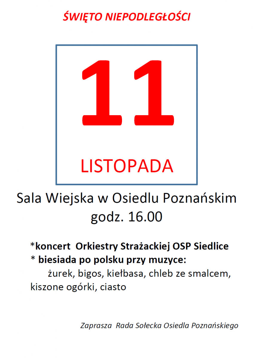 KONCERT ORKIESTRY STRAZĄCKIEJ OSP SIEDLICE 11 LISTOPADA