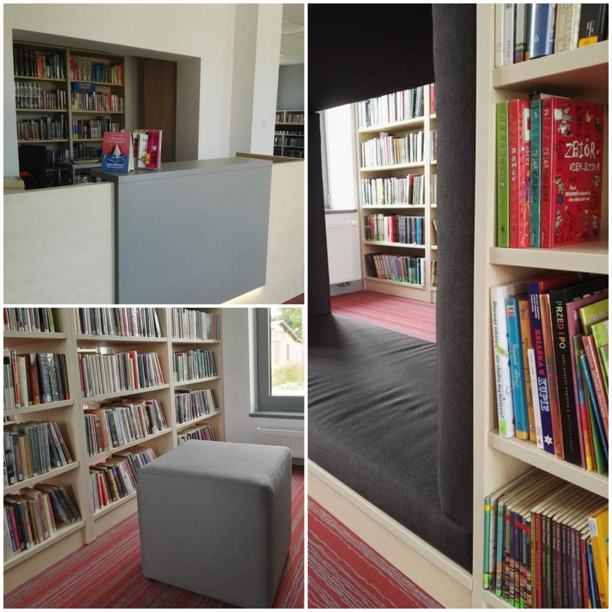 Biblioteka kolaż 
