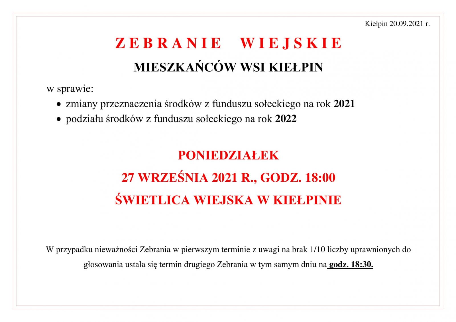 kiełpin zebranie
