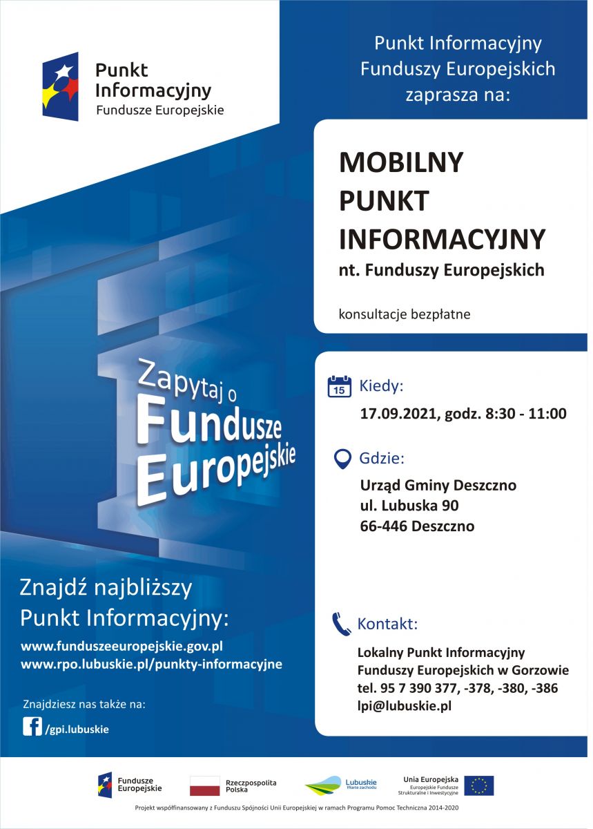 mobilny punkt informacyjny z funduszami europejskimi