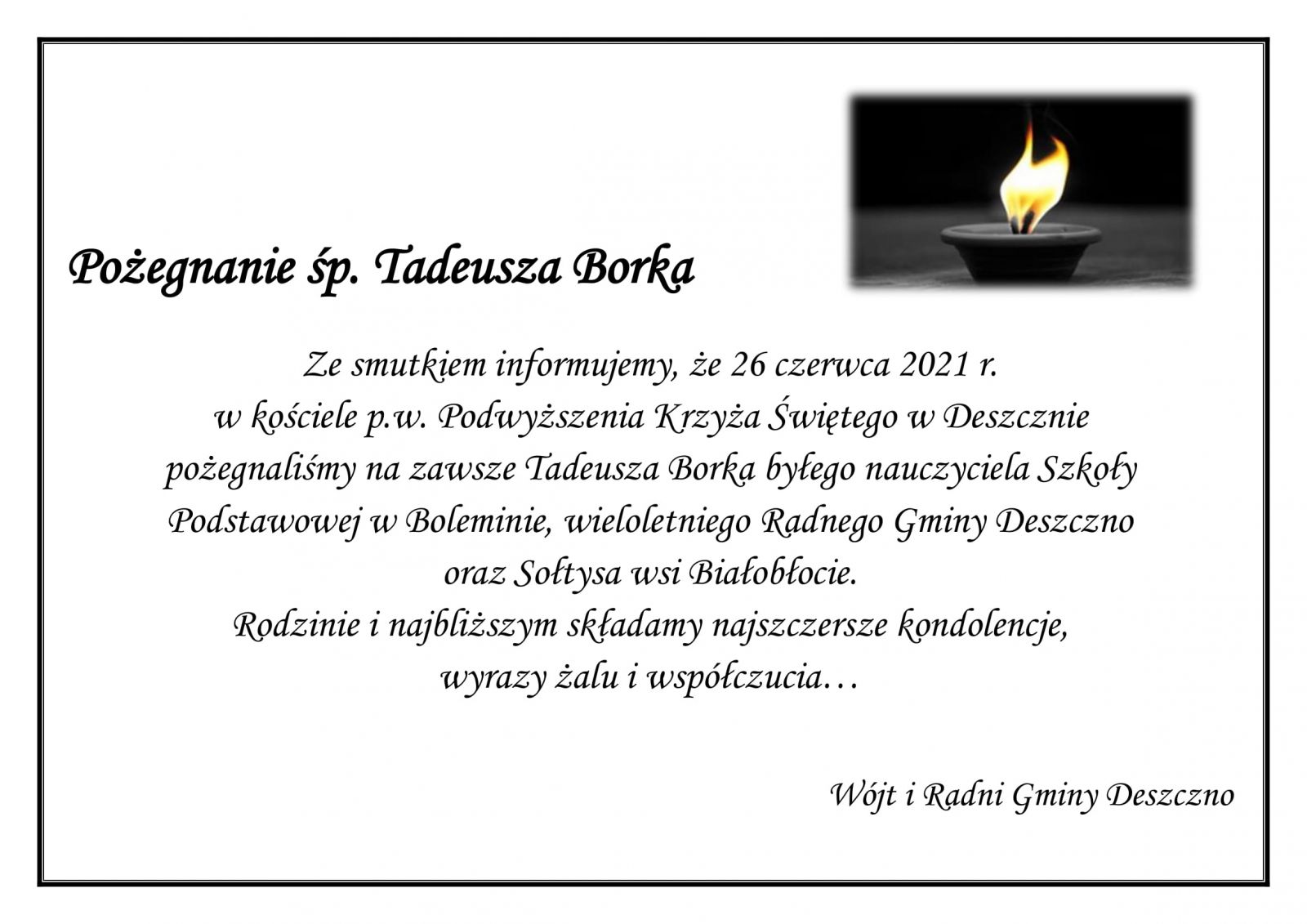 pozegnanie Śp. Tadeusza Borka