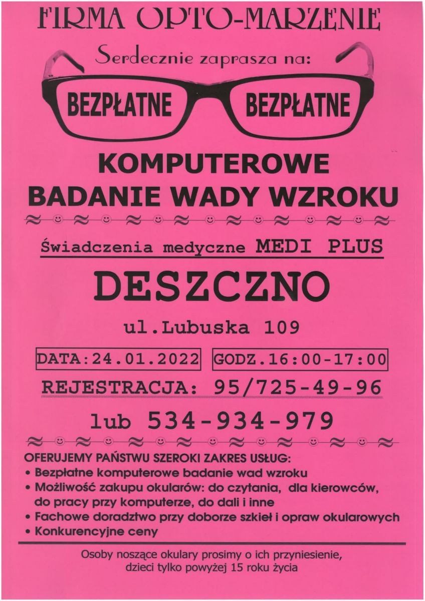bezpłatne badanie wzroku medi plus