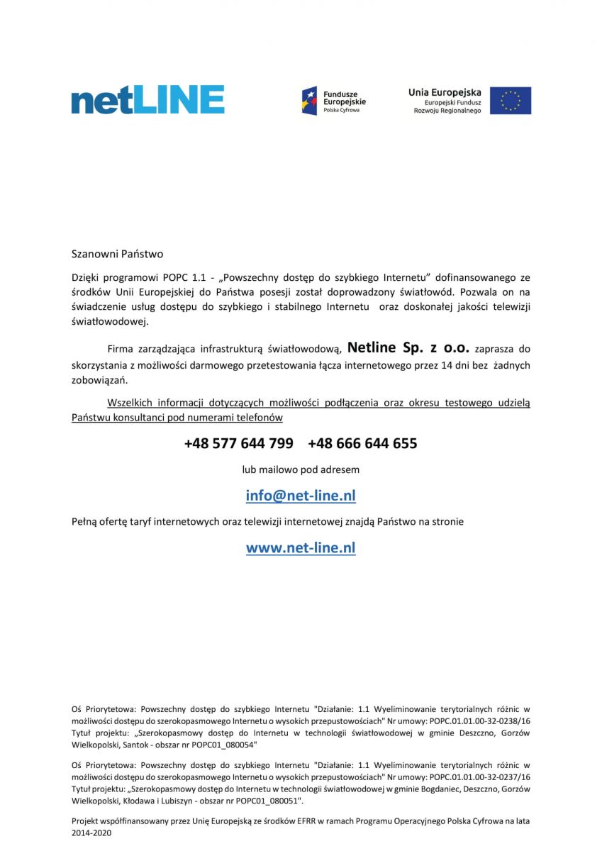 netline ulotka