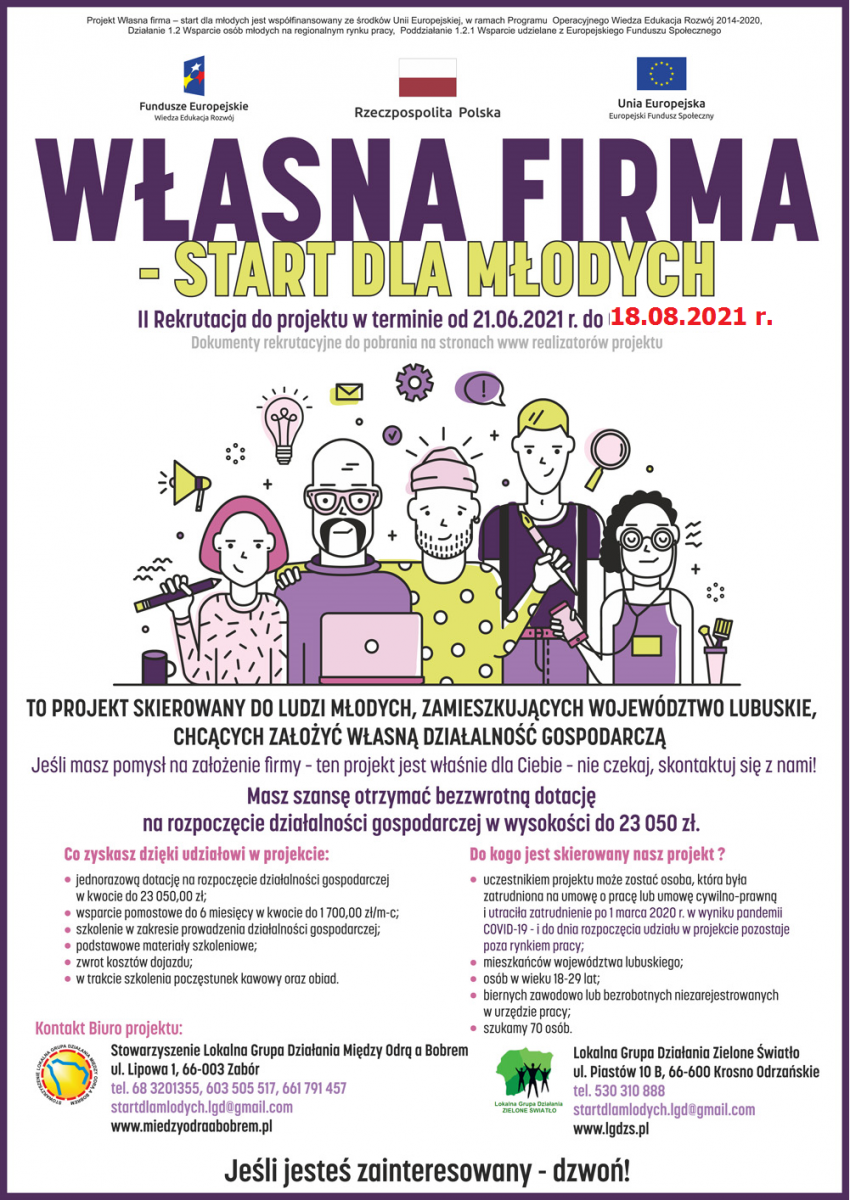 plakat własna firma start dla młodych