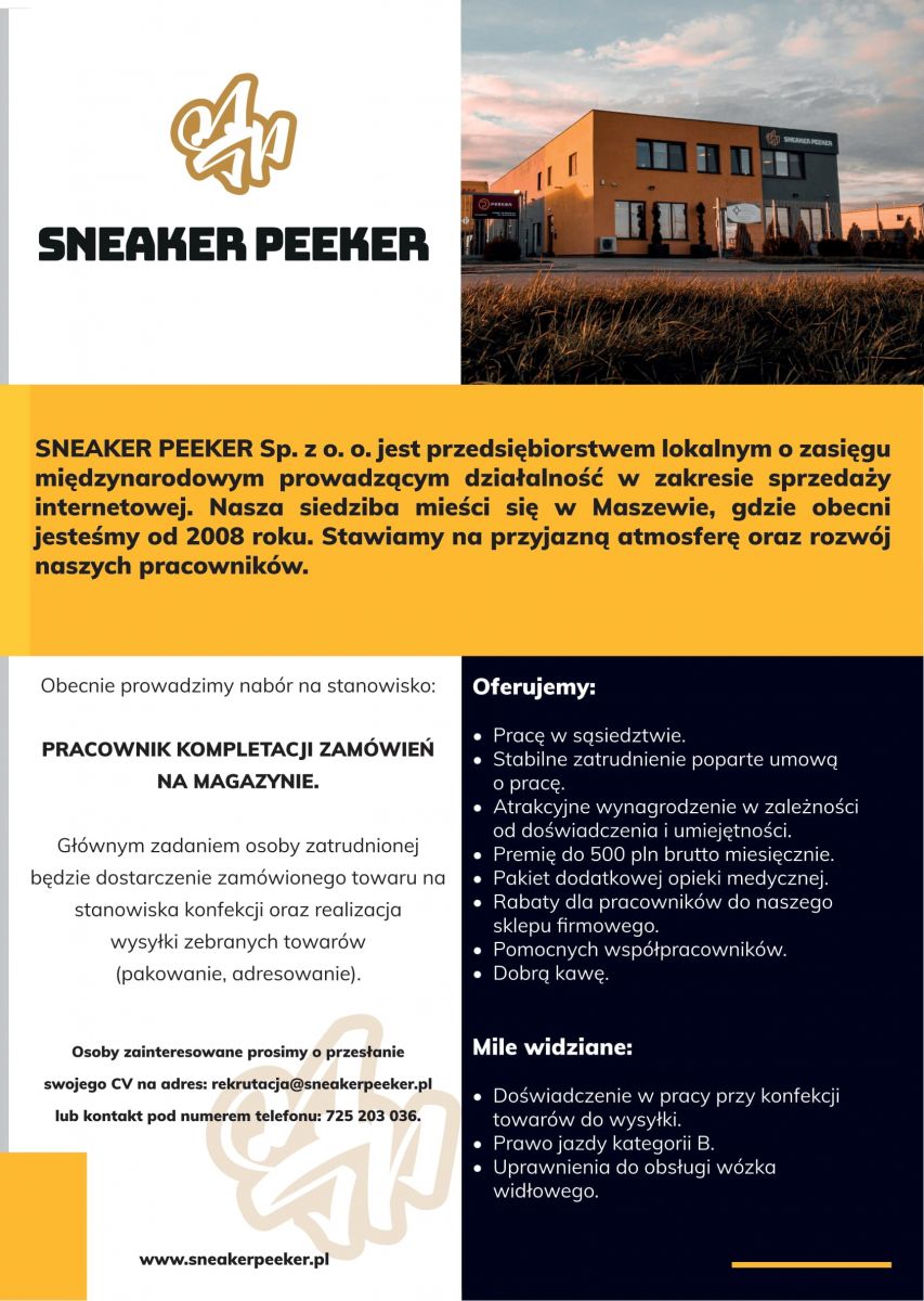 sneaker peeker ogłoszenie