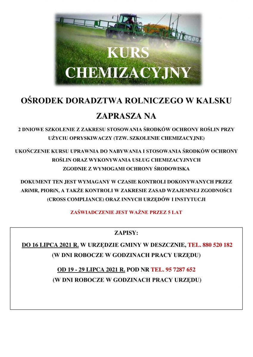 kurs chemizacyjny plakat