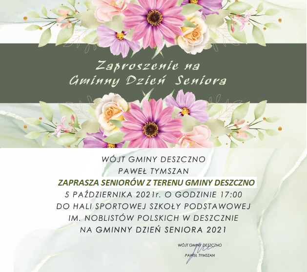 gminny dzień seniora 2021 zaproszenie